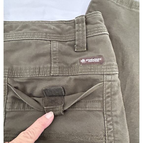 Legendary Outfitters Pants Men' 36X30 Green Canvas Cargo Utility Hiking Work - Picture 10 of 12